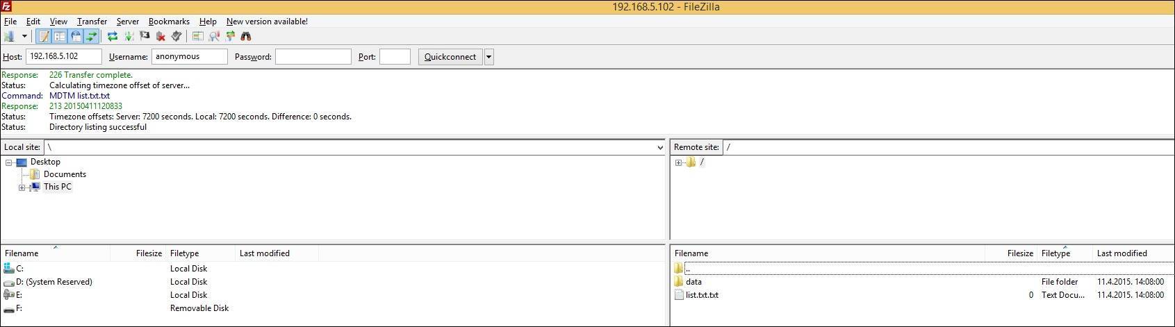 filezilla server anonymous