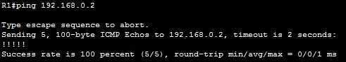 static routes ping successful