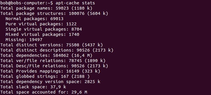 linux apt-cache stats