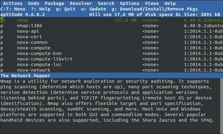 linux aptitude pakete markieren