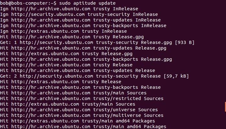 linux aptitude update befehl