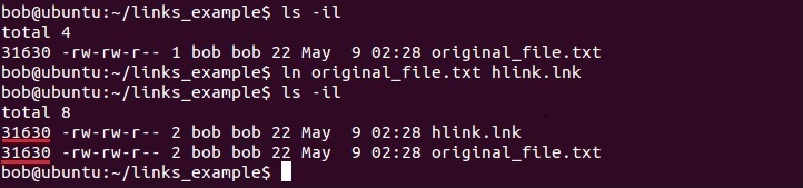linux erstellt harter link