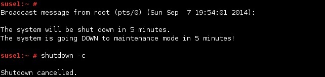linux shutdown abbrechen