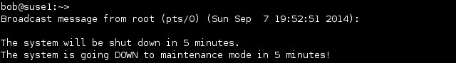 linux shutdown meldung