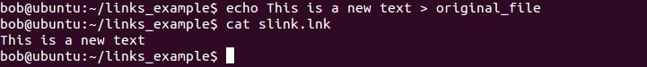 linux symbolischer link inhalt änderung