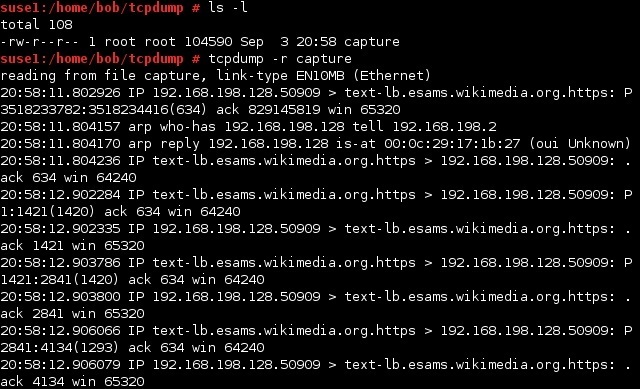 linux tcpdump datei lesen