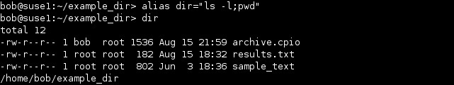 linux alias more commands
