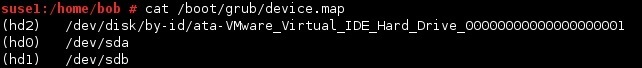 linux /boot/grub/device.map file