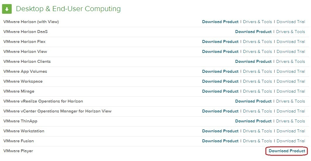 download vmware player