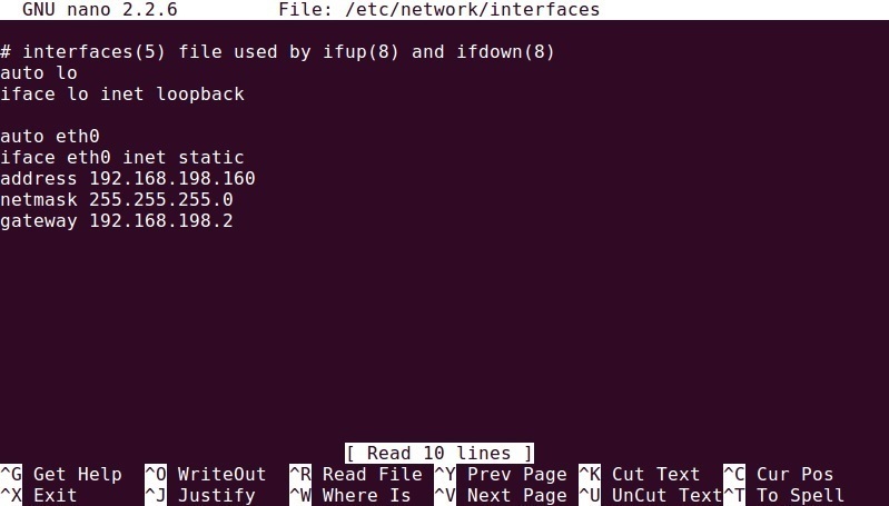 how to configure eth0 in linux command line