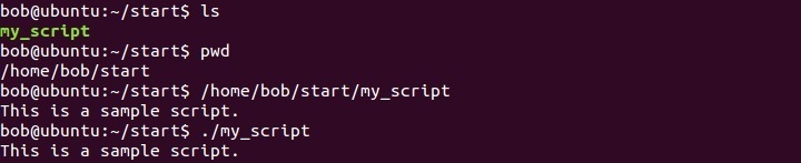 linux executing a script