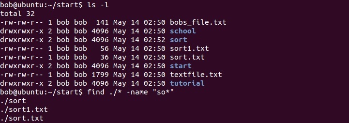 search file name in linux