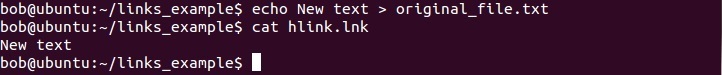 linux hard links change content