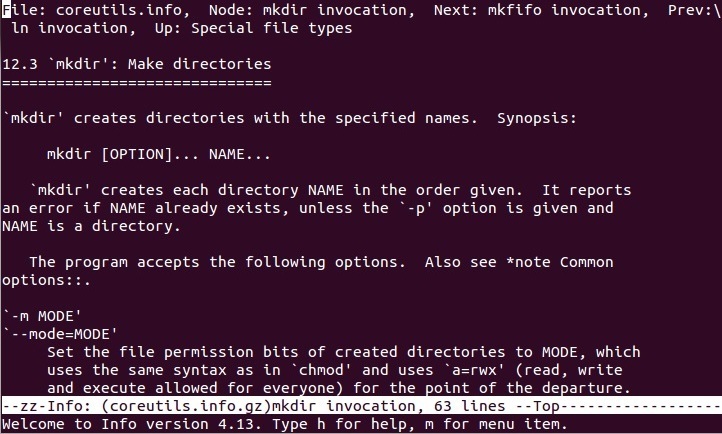 linux info command