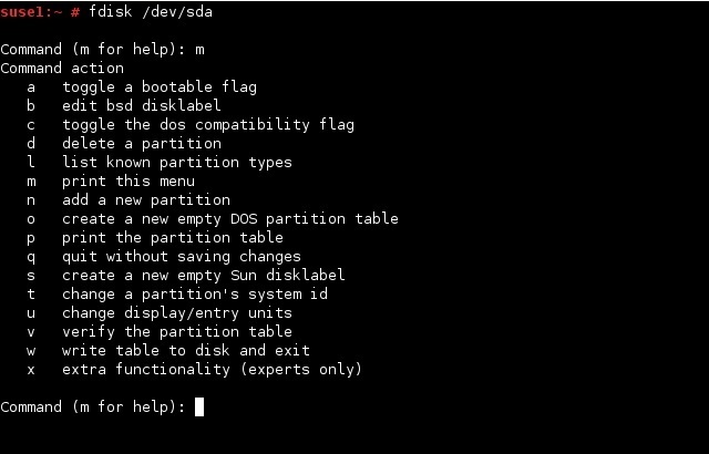 Fdisk Command Line