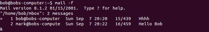 linux mail f command