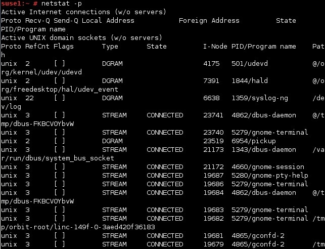 linux netstat pid program name