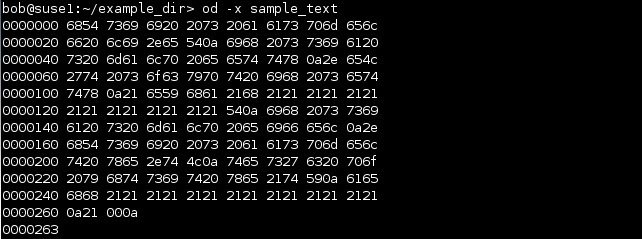 linux od hexadecimal