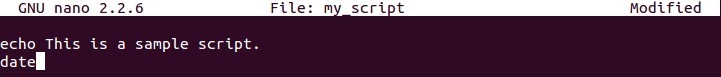 linux sample script more commands
