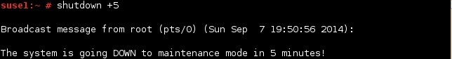 linux shutdown specify minutes