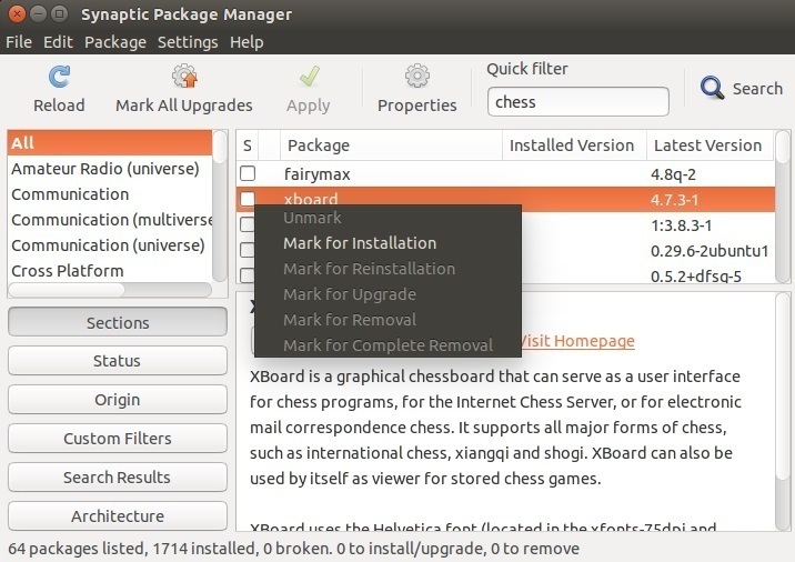 Synaptic Package Manager Linux 