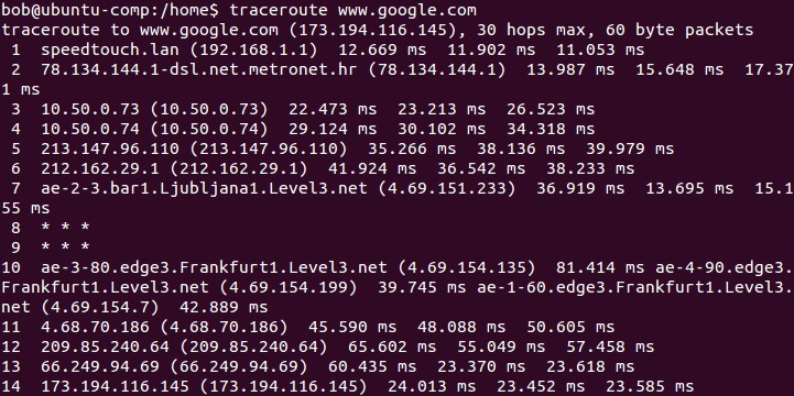 unix traceroute command not found