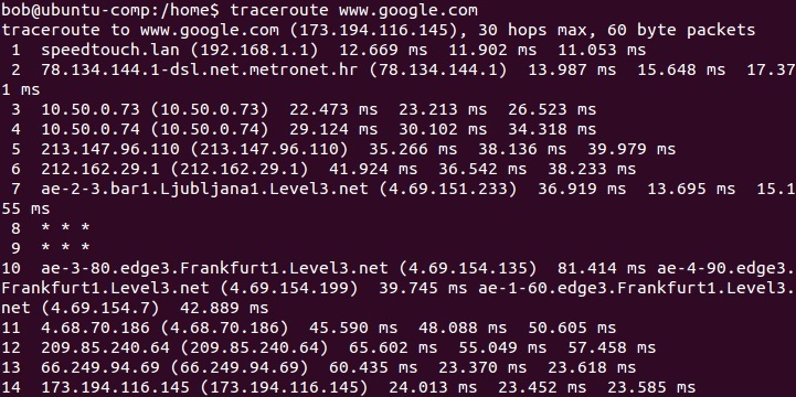 Аналог tracert в linux