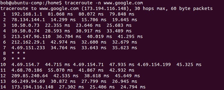 Аналог tracert в linux