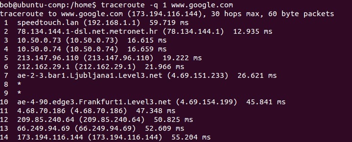 Аналог tracert в linux