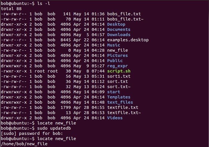 linux updatedb command