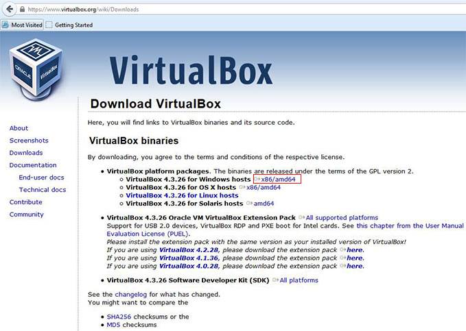 download oracle VirtualBox