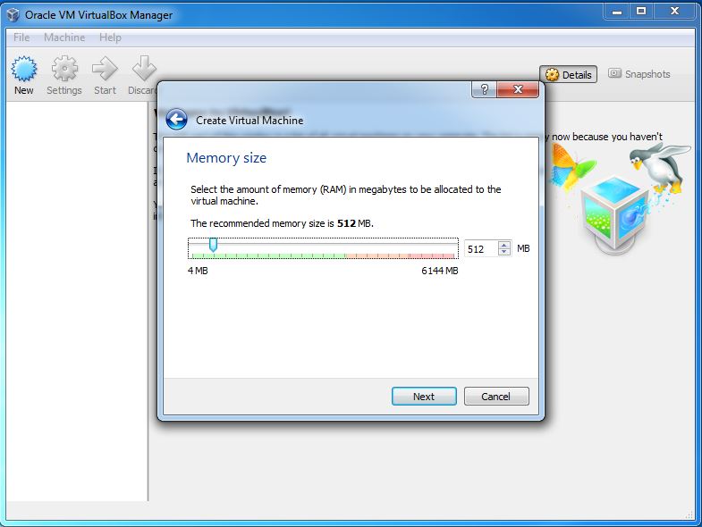 creating a virtual machine with more disk space