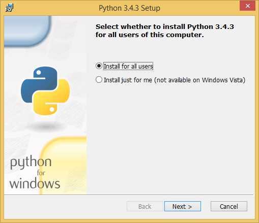 install python all users