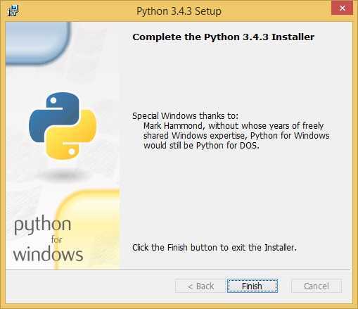 install python finish