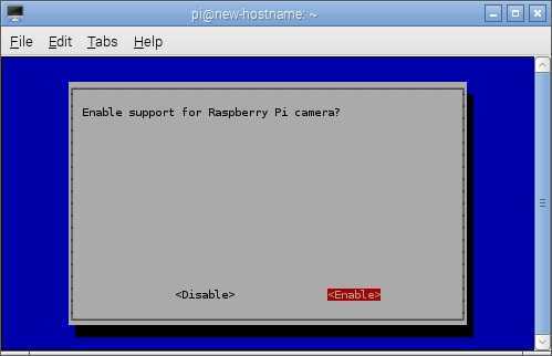enable camera support raspberry