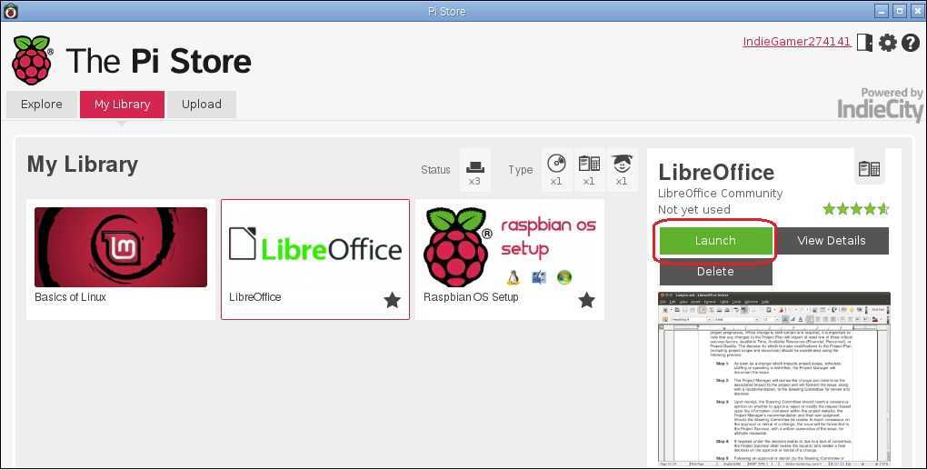 run libre office raspberry