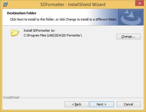 sd formatter install location