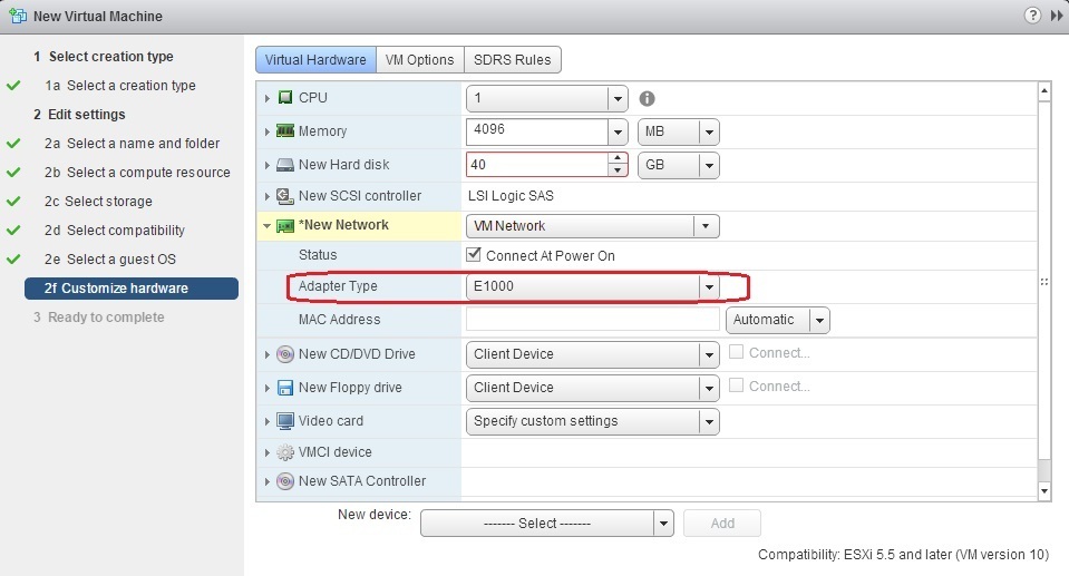 intel e1000 nic