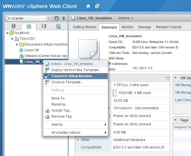 where do i change the guest machine type in vmware esxi 6