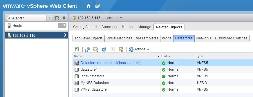 Unmount NFS datastores from VMware ESXi and NFS is in use