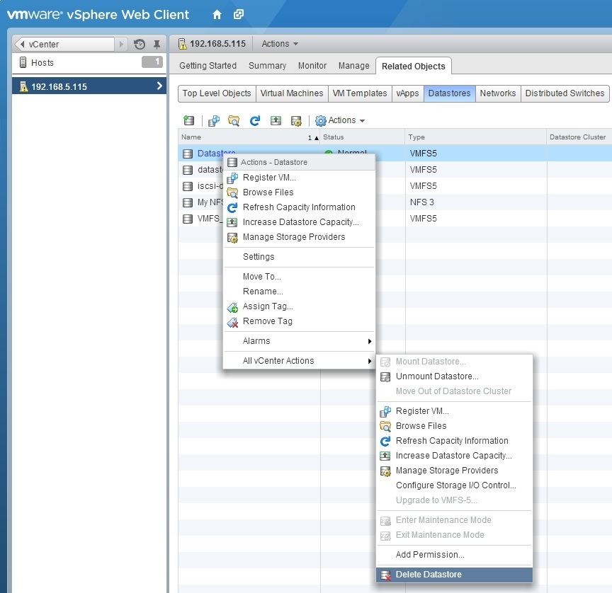 Как увеличить datastore vmware