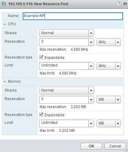 vmware esxi 6.7 resource pool