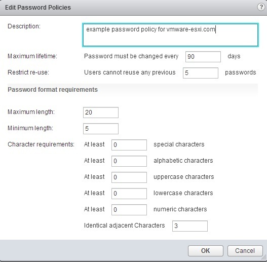 vcenter server edit sso password configuration