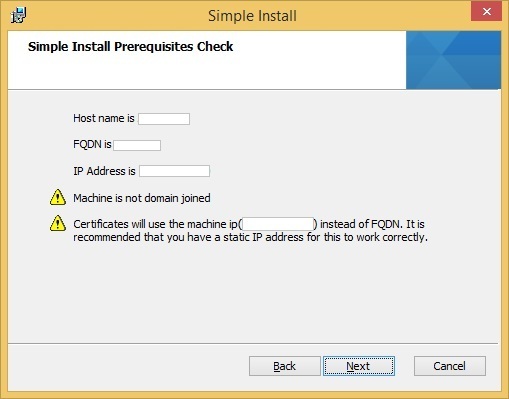 vcenter server simple install prerequisites check