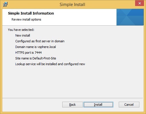 vcenter server simple install review
