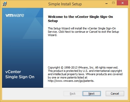 vcenter server simple install setup