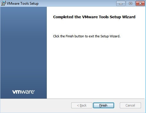 vmware tools installation finish