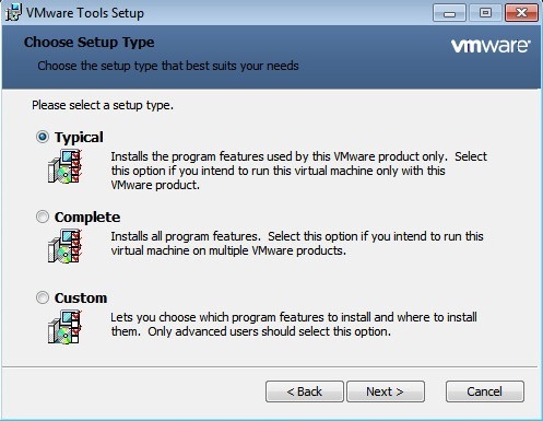 vmware tools installation type