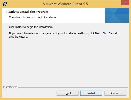 vmware vshpere client installation begin