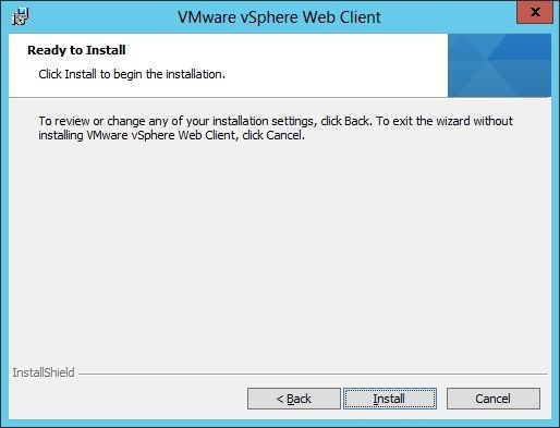 vsphere web client custom installation begin